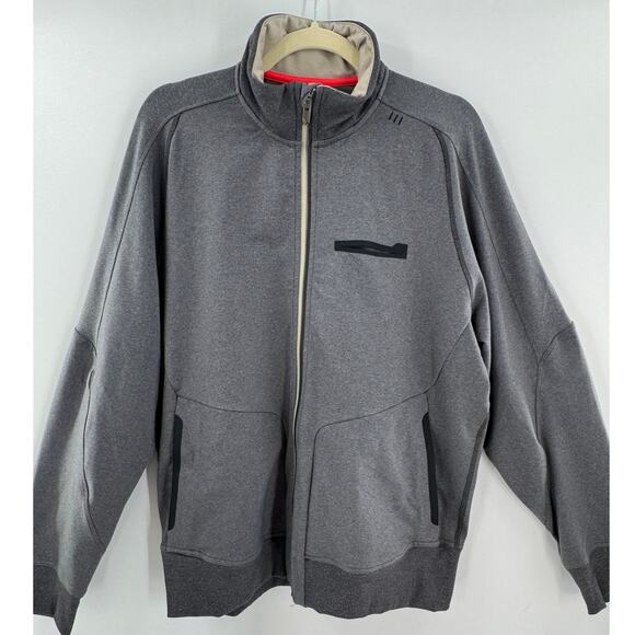 Lululemon Mens Gray Jacket Full Zip Bomber Warm Up Track Active Performance L - Picture 2 of 10